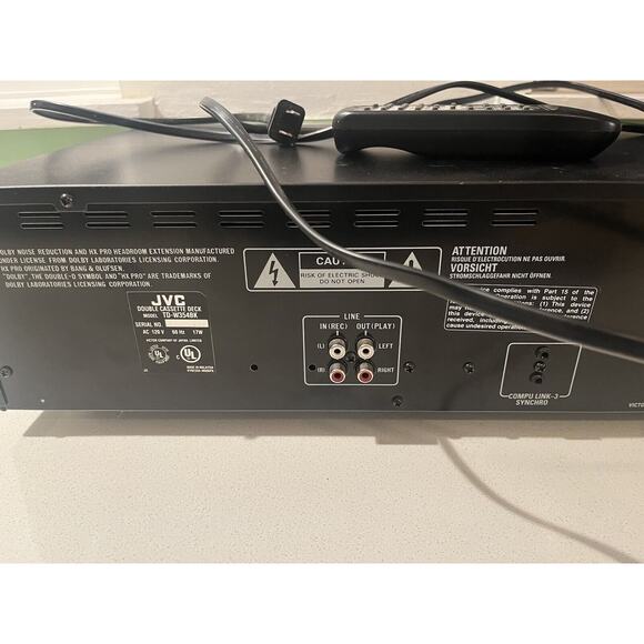 JVC TD-W354BK Double Cassette Tape Deck Player / Recorder Works - WITH REMOTE - Picture 7 of 7